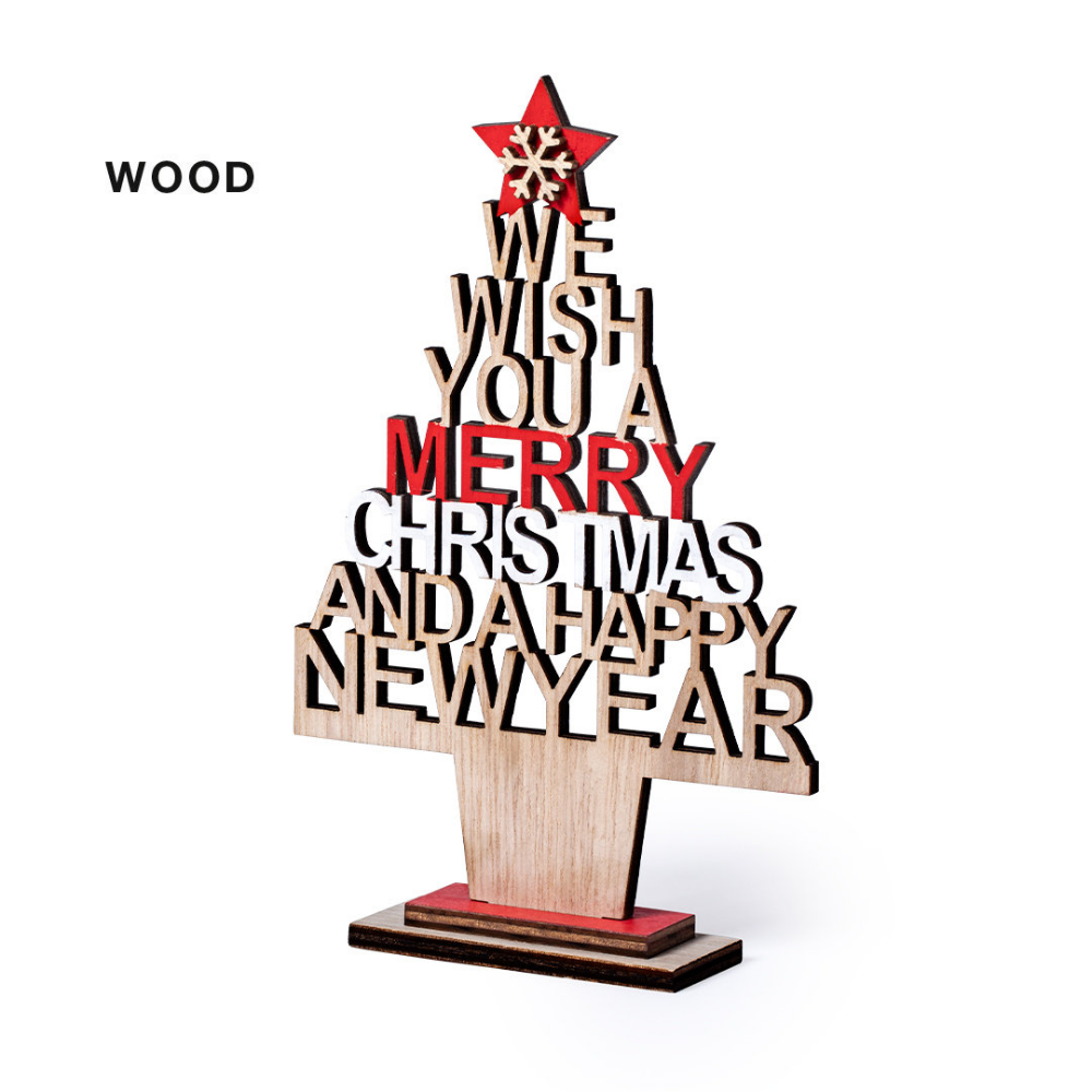 Wooden Christmas Tree with Die Cut Message - Melton Mowbray