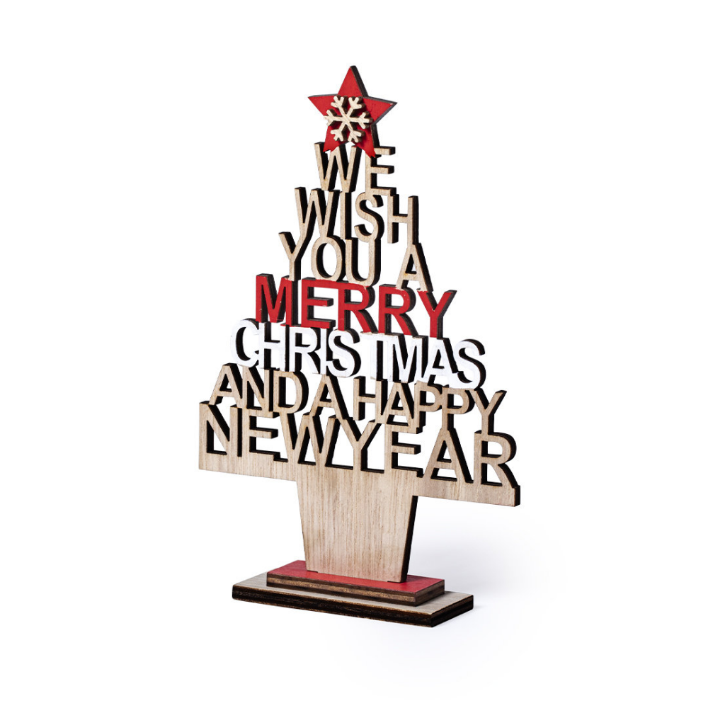 Wooden Christmas Tree with Die Cut Message - Melton Mowbray