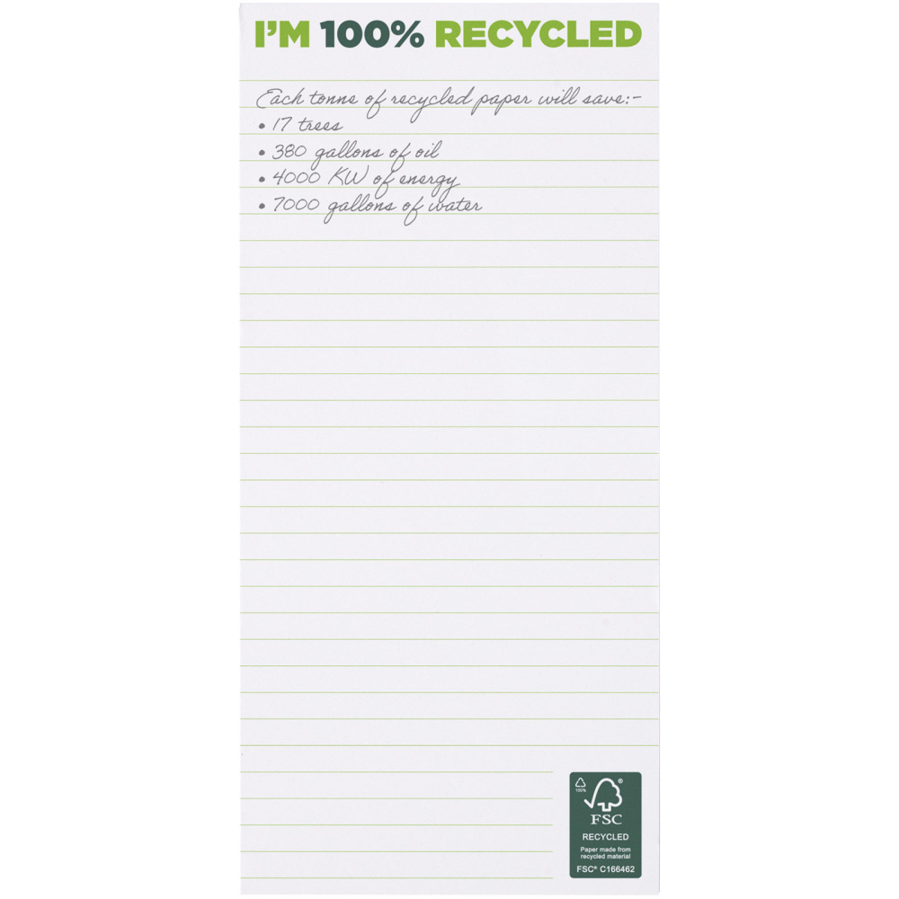 White Recycled Paper Desk-Mate Notepad - Hereford