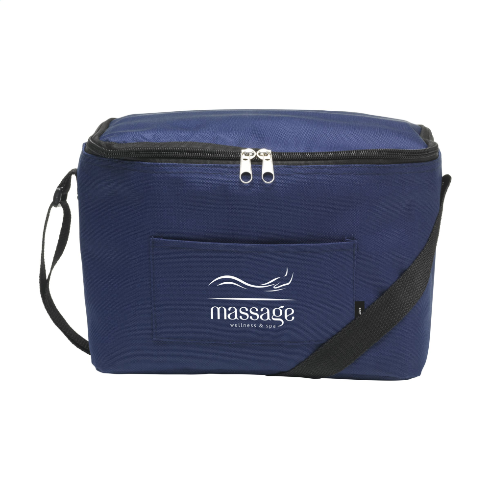 Cooler Bag made from 600D RPET Polyester, crafted from Recycled PET Bottles, and featuring an Adjustable Carrying Strap - Haseley
