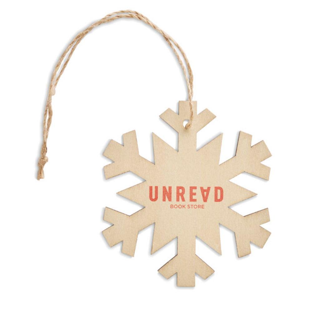 Wooden Snowflake Decoration Hanger - Ightham
