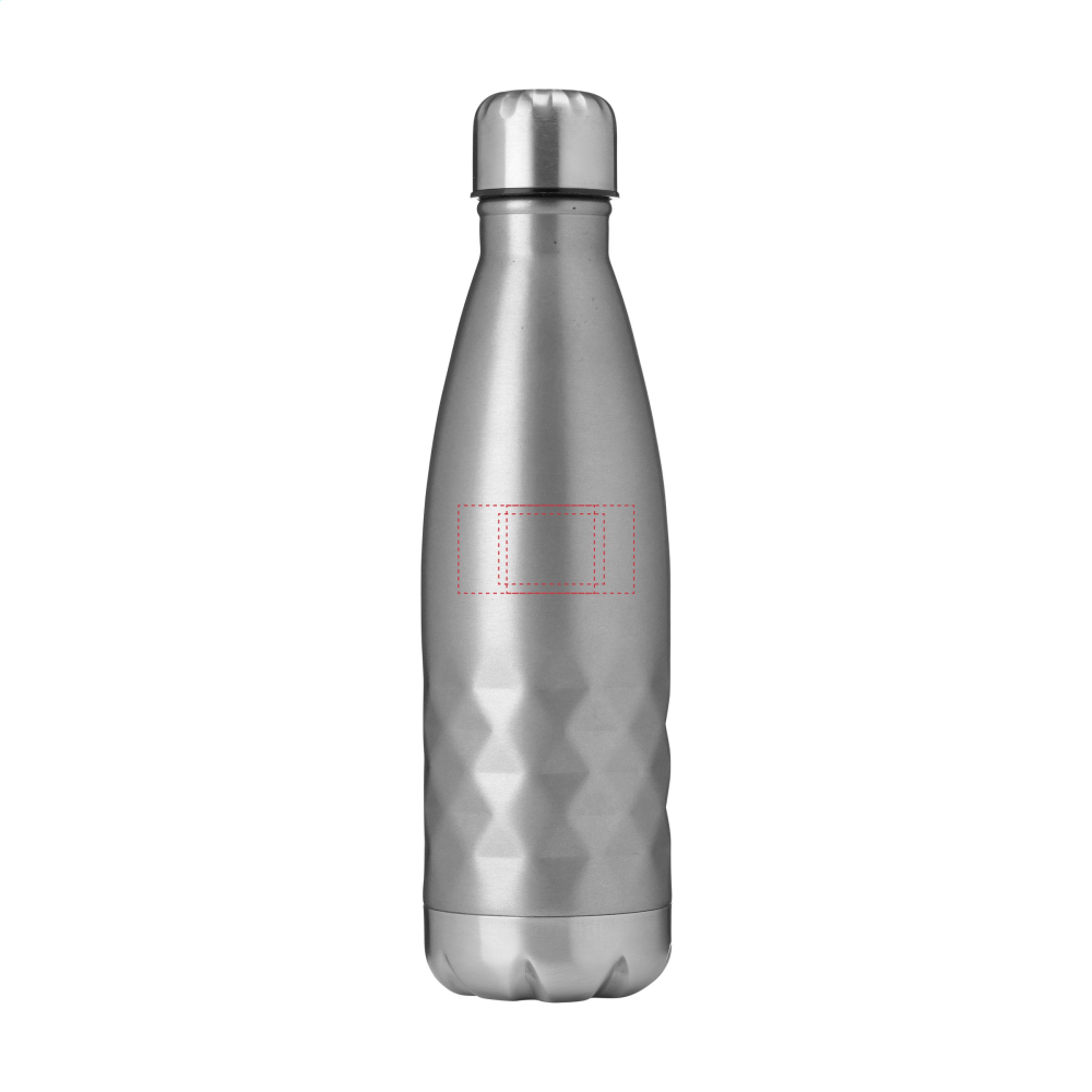 Edelstahl-Wasserflasche mit 3D-geometrischem Diamantmuster - Werder 