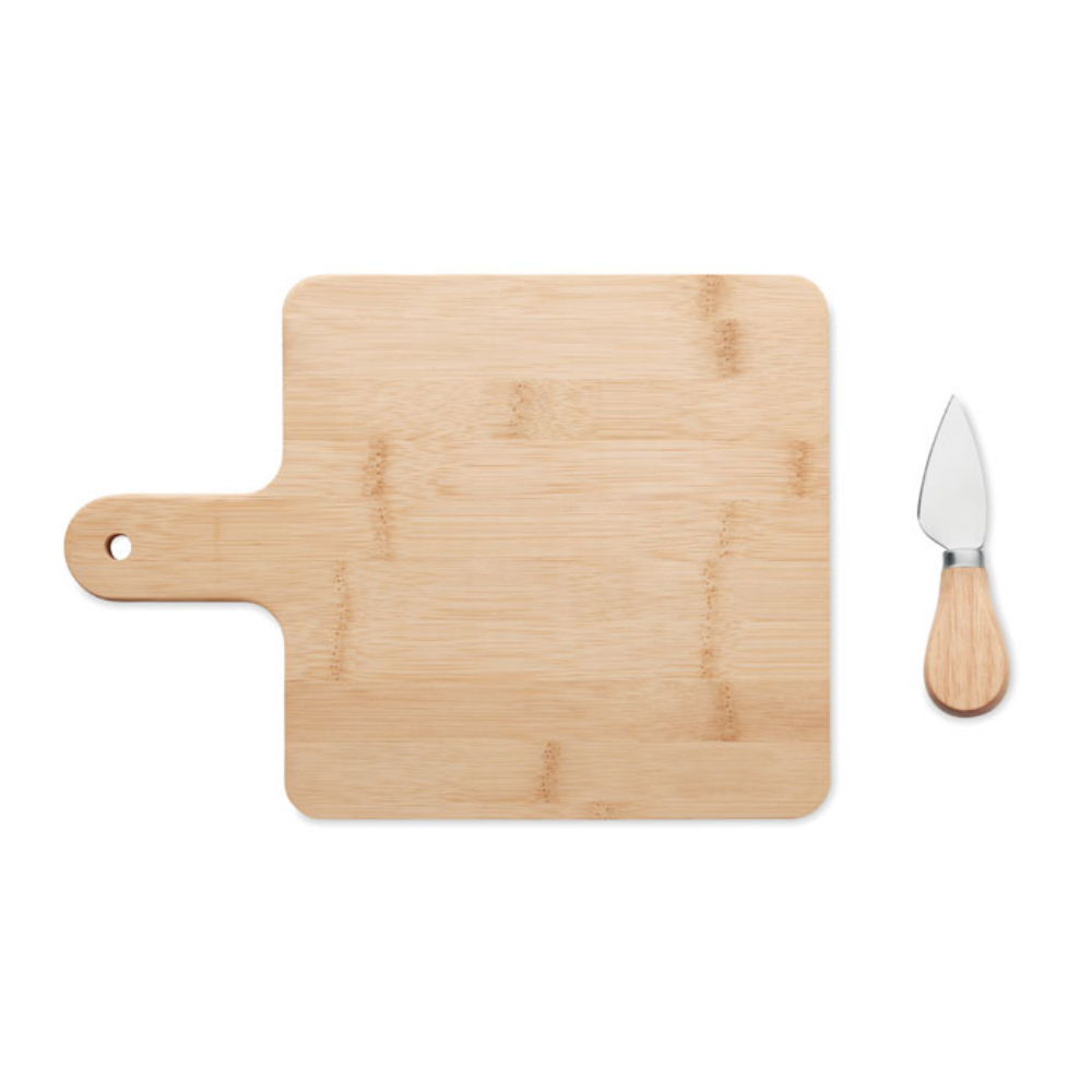 This is a cheese serving board set made from bamboo, manufactured by Aldwincle. - Highcliffe