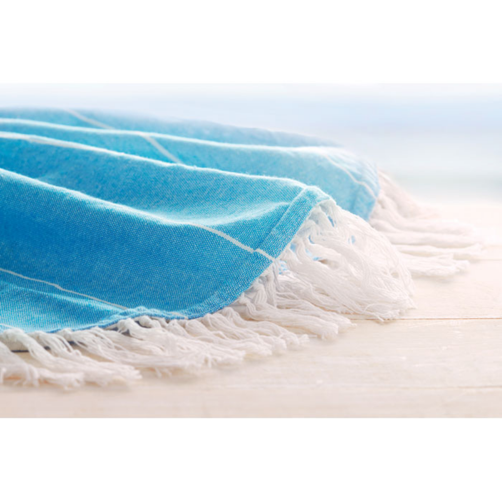 Round Cotton Hammam Beach Towel Blanket - Long Eaton