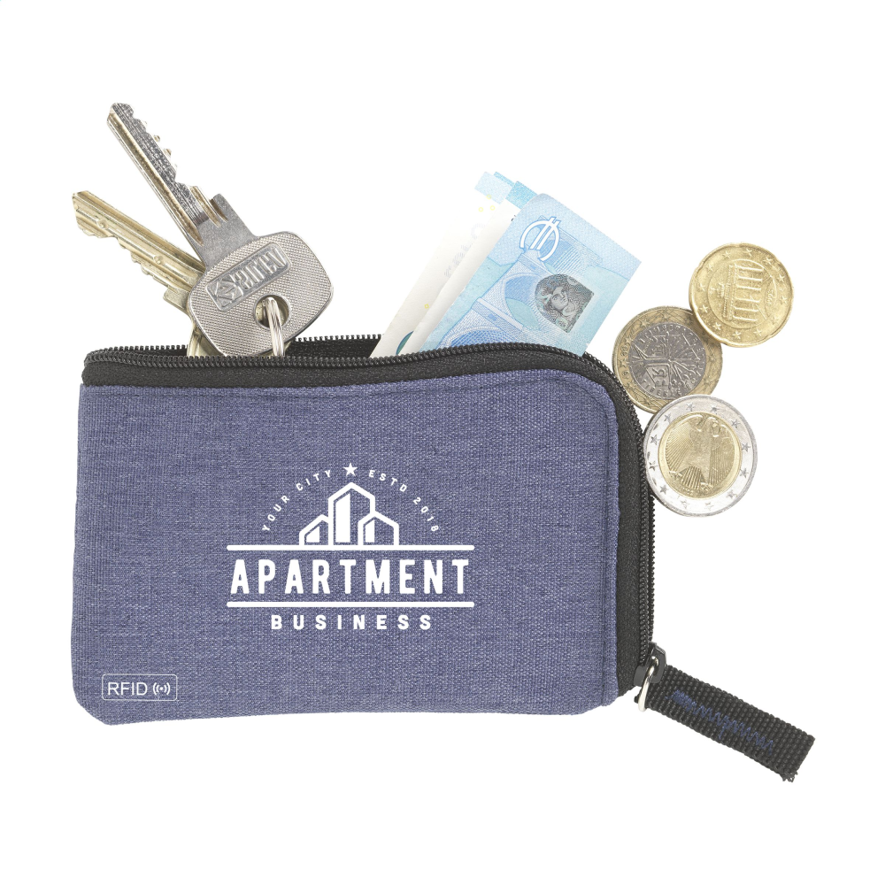 Monedero de llaves RFID de poliéster con compartimento extra para tarjetas - San Asensio