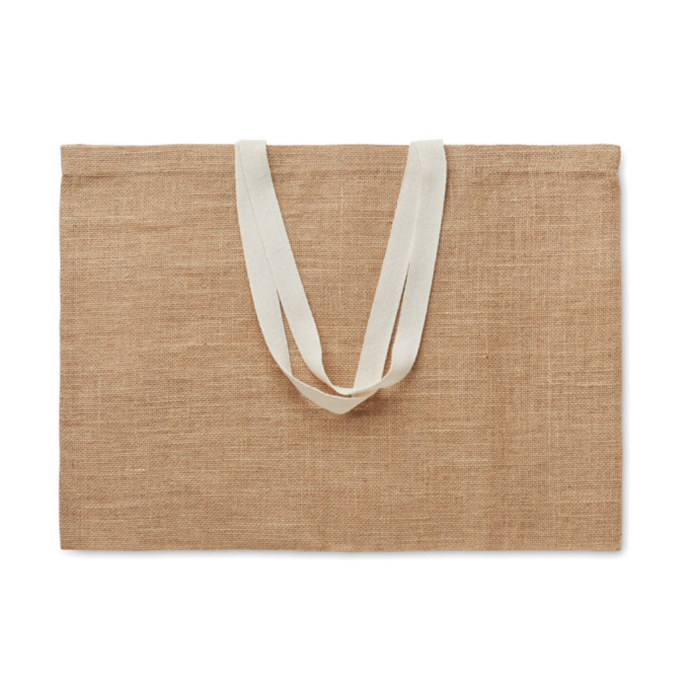 Bolsa de compras hecha de yute laminado con un mango de algodón - Piddlehinton - Sahún