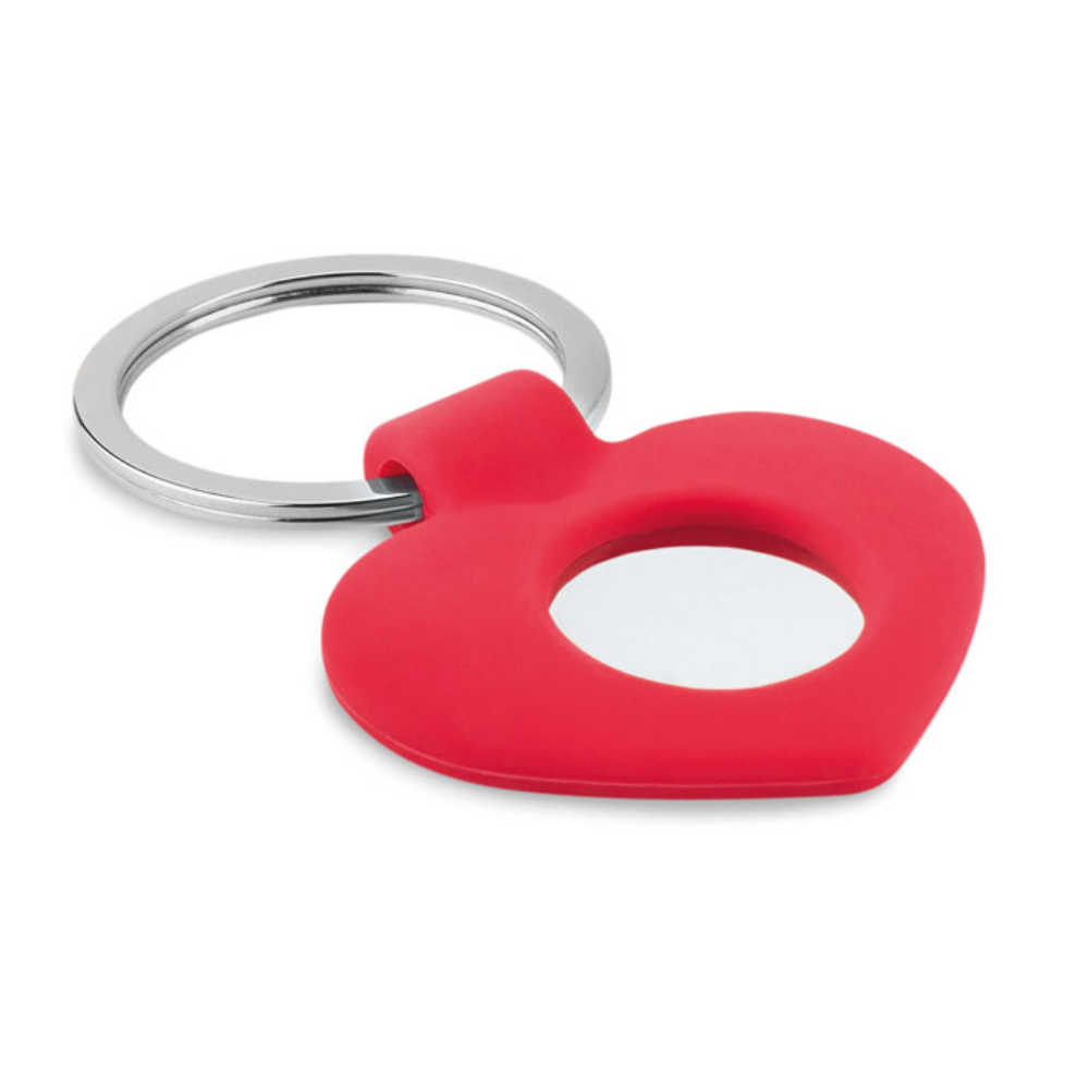 Heart Shaped Silicone Key Ring with Metal Token - Woodford Green