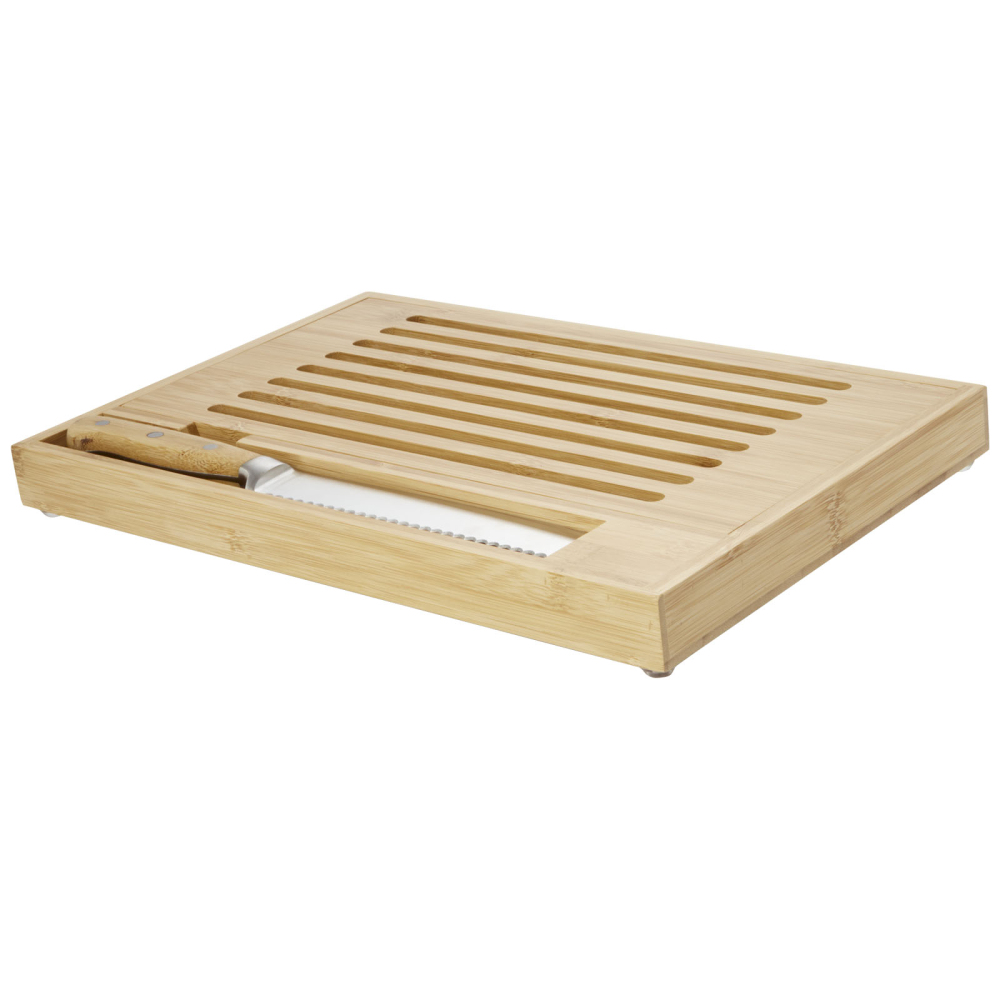 Sustainable Bamboo Cutting Board with Bread Knife - Barry