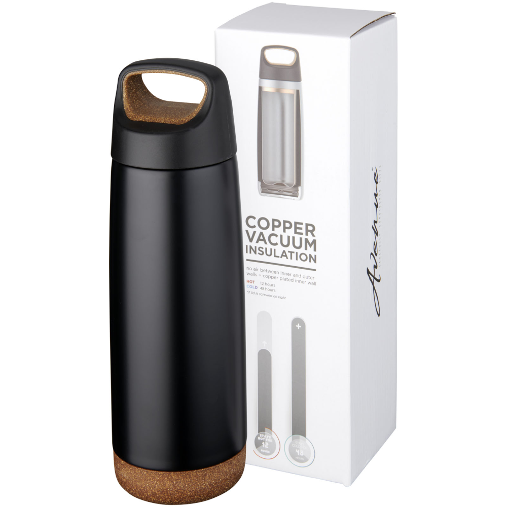 Double-Wall Stainless Steel Vacuum Insulated Bottle with Cork Lid - Litherland