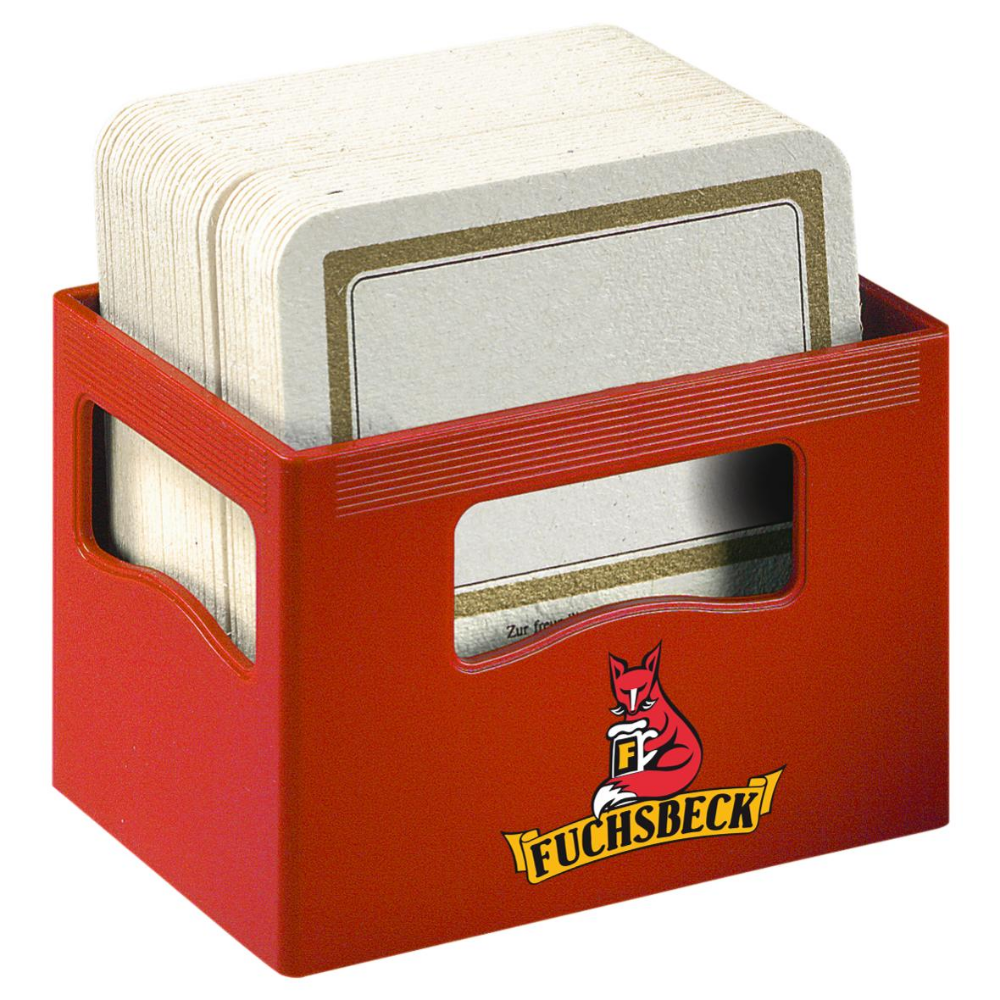 A novelty notelet box shaped like a beer crate that also serves as a beer mat stand. - Kenilworth
