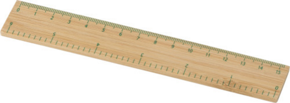 A ruler made of bamboo that includes both imperial and metric measurements - Knutsford