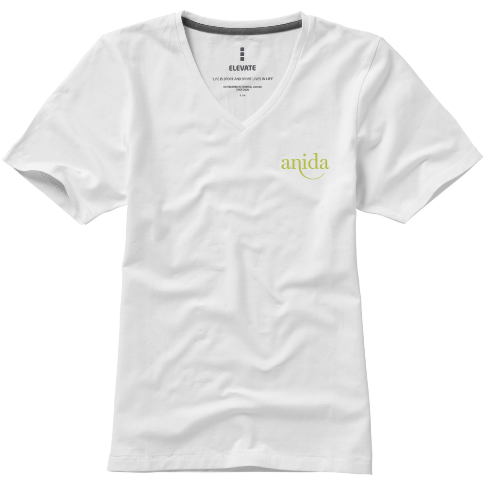 Camiseta orgánica GOTS de manga corta para mujer Kawartha con cuello en V - Hinton St George - Bobadilla