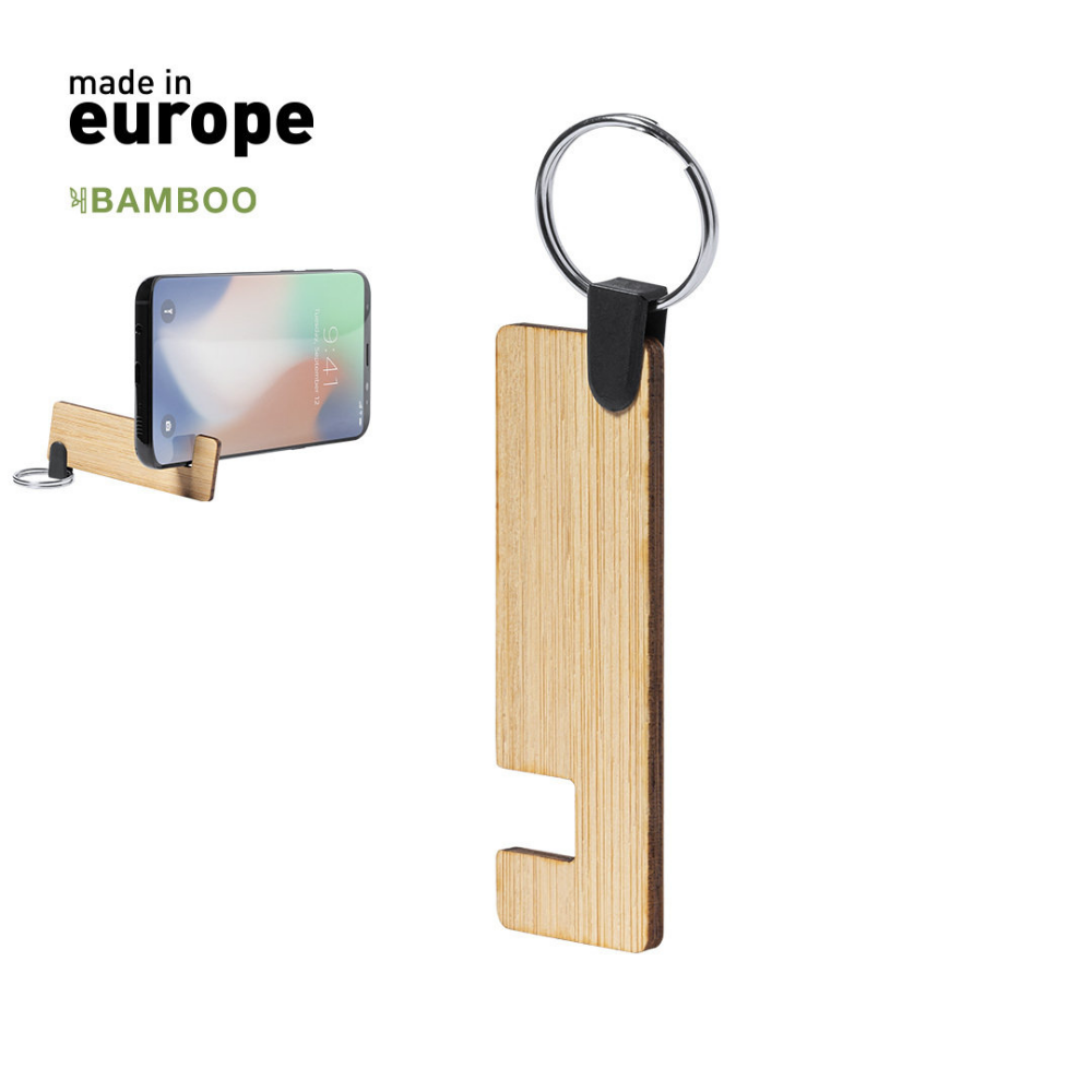 Soporte de Llavero de Bambú de la Línea Nature para Smartphones y Tablets - Palo
