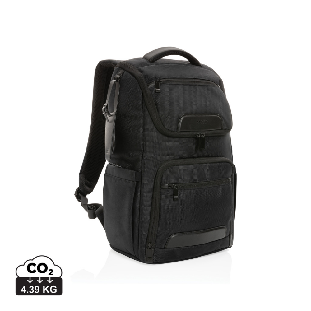 AWARE™ Recycled Polyester Laptop Backpack - Upham