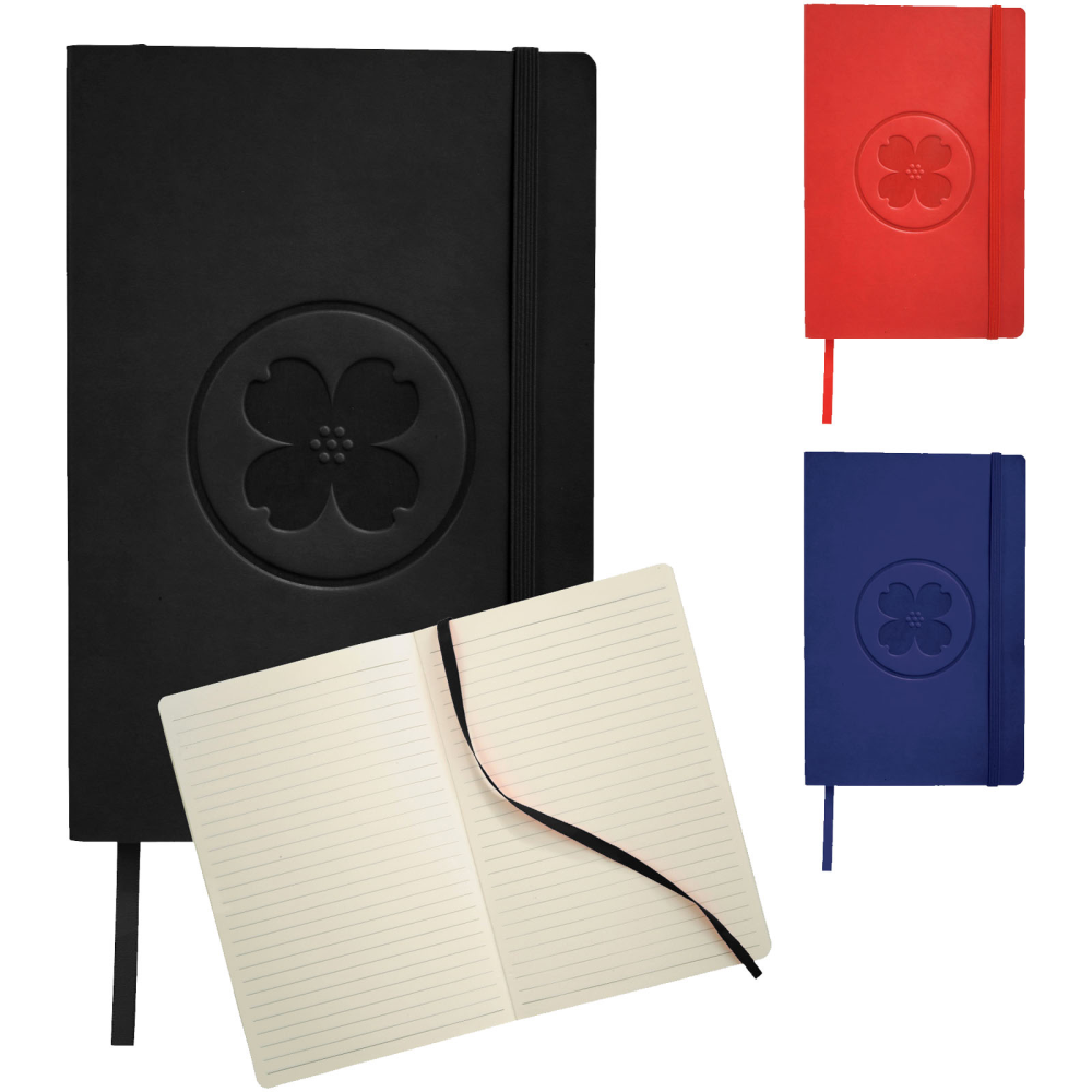 A5 notebook with a soft touch cover, elastic closure, and a pocket for documents - Lichfield