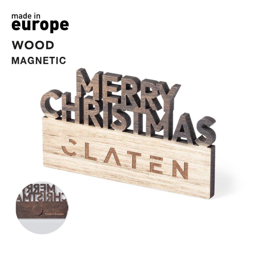 Merry Christmas Natural Wood Magnet - Scarborough