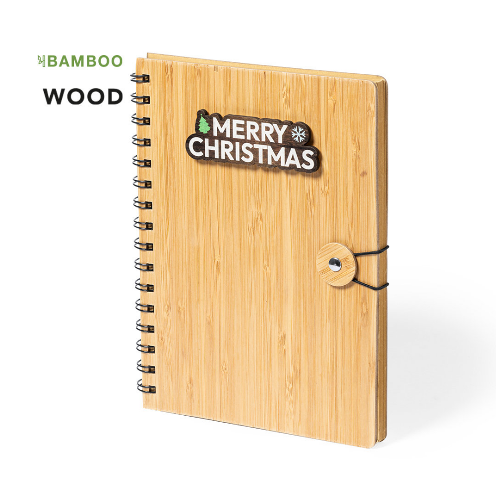 Cuaderno de anillo con temática navideña de bambú - Abington