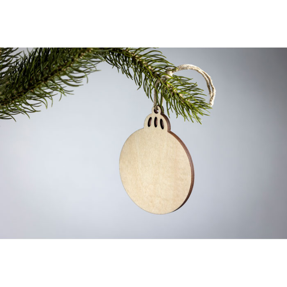 Adorno de Navidad en forma de burbuja de madera contrachapada con cuerda de yute para sublimación - Abanilla