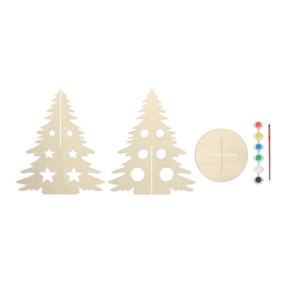 DIY Wooden Silhouette Christmas Tree Paint Set - Newtown Linford
