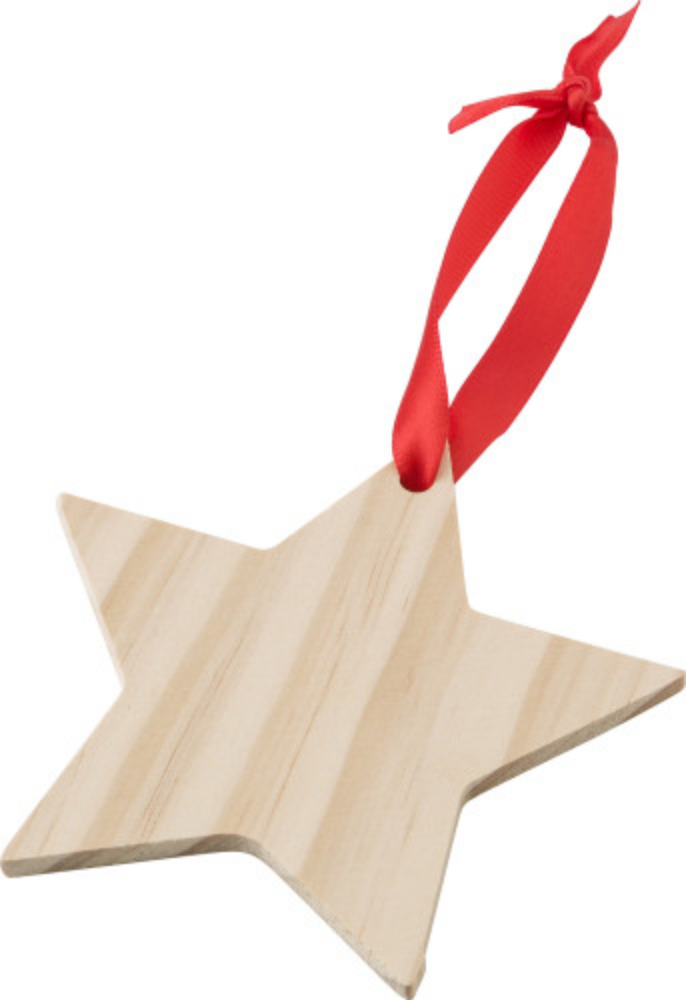Ornamento di Natale a forma di stella in legno - Buonconvento