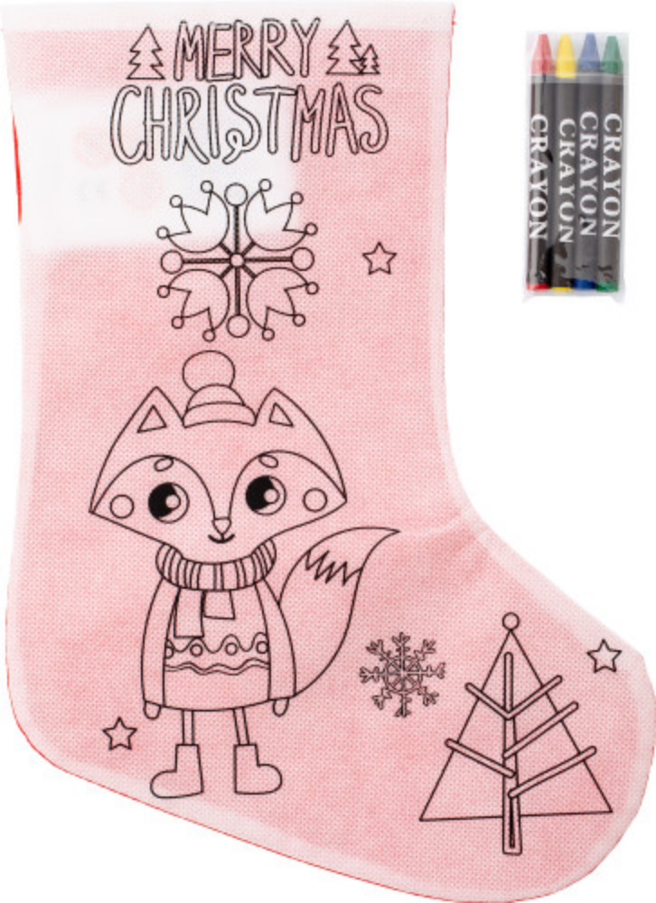 Nonwoven Christmas Stocking with Crayons - Coventry