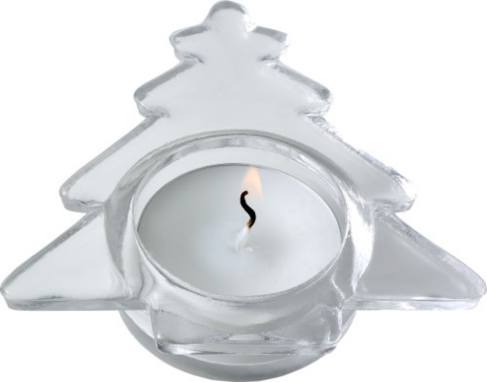 Portacandele in vetro a forma di albero di Natale - Secugnago