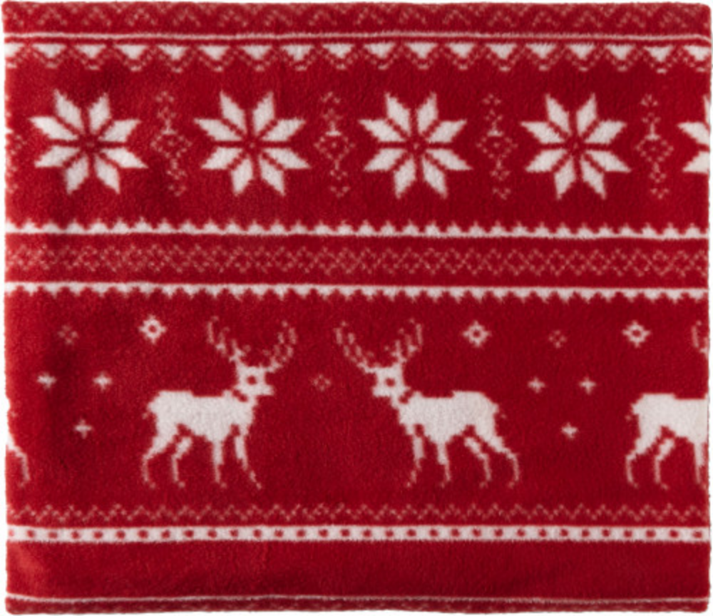A polar fleece blanket with a Christmas pattern - Chedworth
