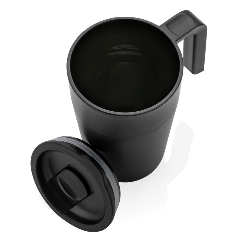 Mug anti-déversement en acier inoxydable et PP recyclé GRS - Léré