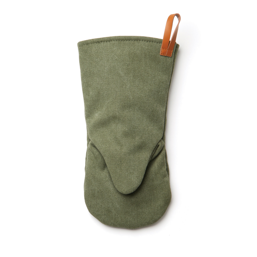 Cotton Canvas Oven Glove with Leather Loop - Higham Ferrers