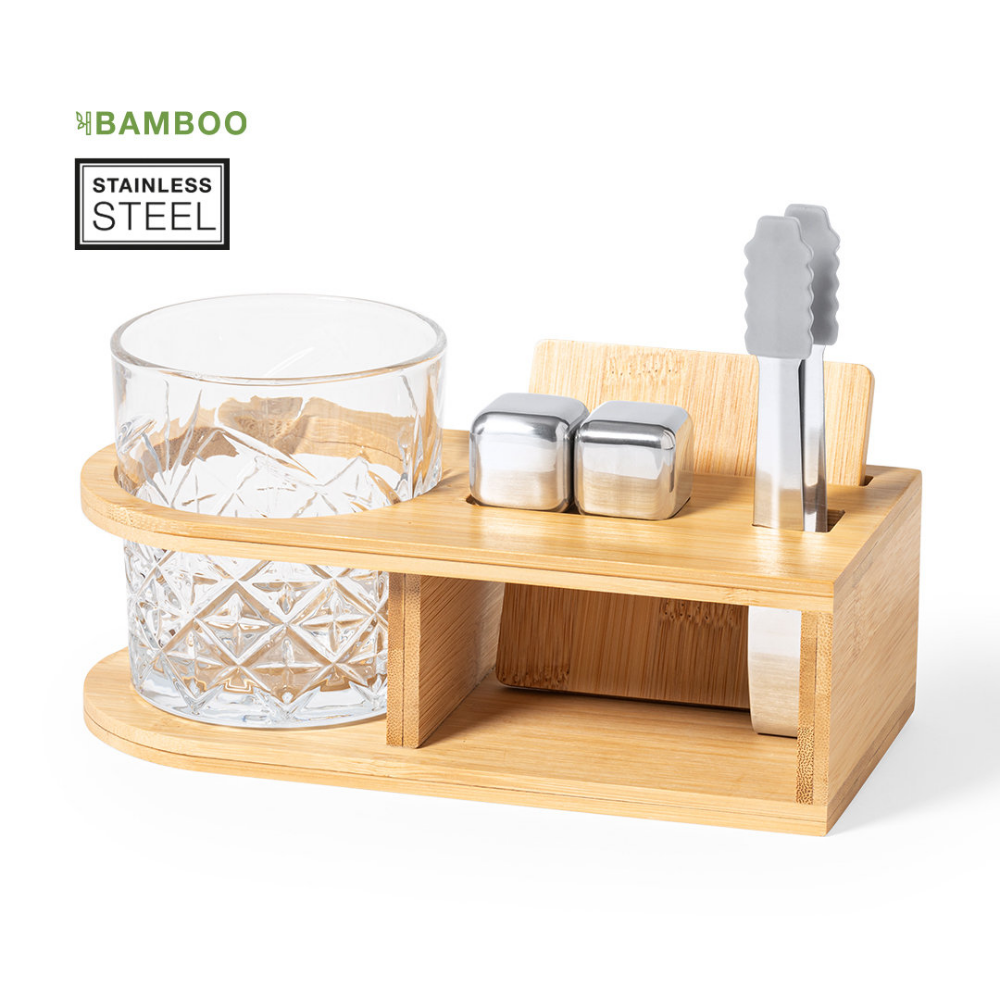 Elegante set di whisky con supporto in bambù - Revere
