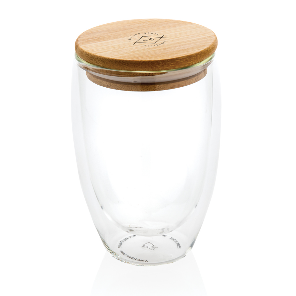 Double Wall Borosilicate Glass with Bamboo Lid - South Queensferry