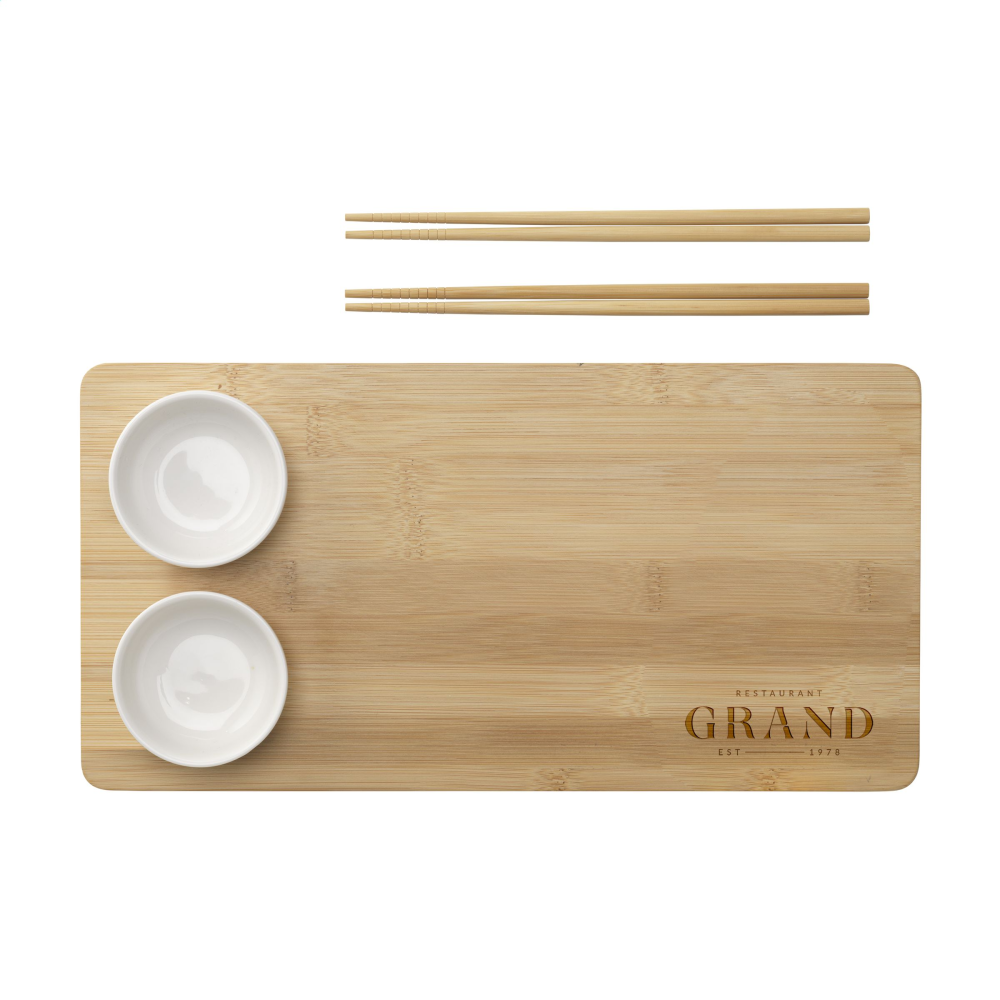 Temaki Bamboo Sushi Tray ensemble cadeau