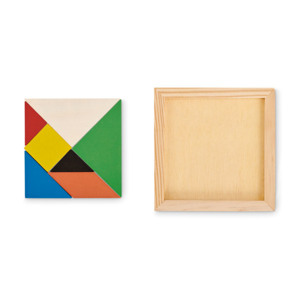 Gioco di puzzle Tangram in legno colorato - Verolavecchia
