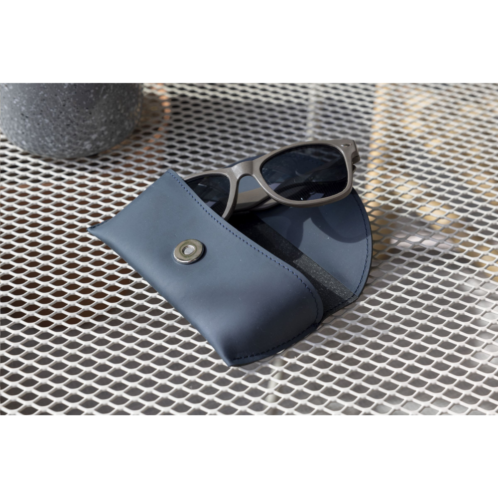 Designer Recycled Leather Sunglasses Case - Sandbach