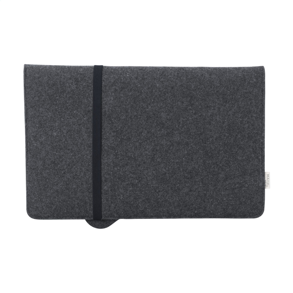 Vegan apple leather and recycled wool felt laptop sleeve for 15-inch laptops - Skelmersdale