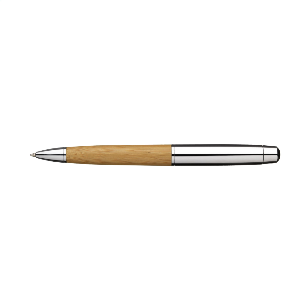 Luxurious Bamboo Grip Metal Ballpoint Pen Set - Great Ponton