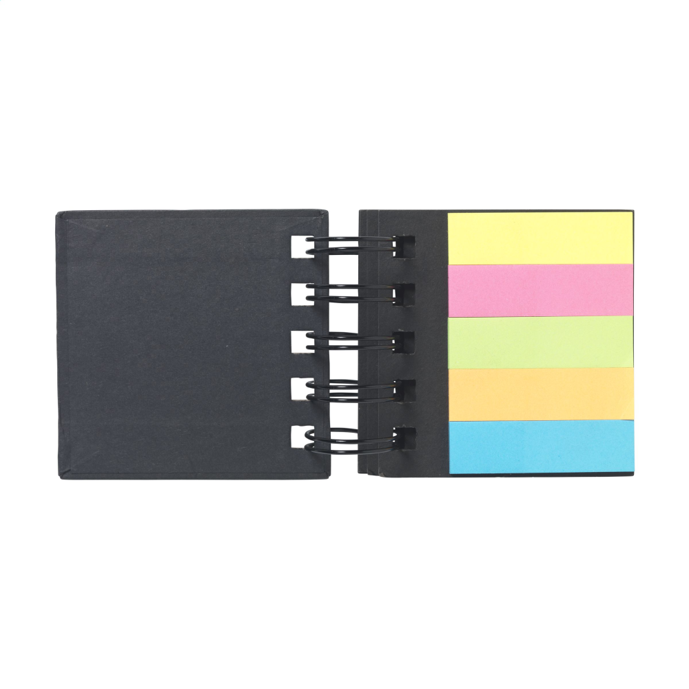 A block of sticky notes and markers with a recycled cardboard cover - Elmsted