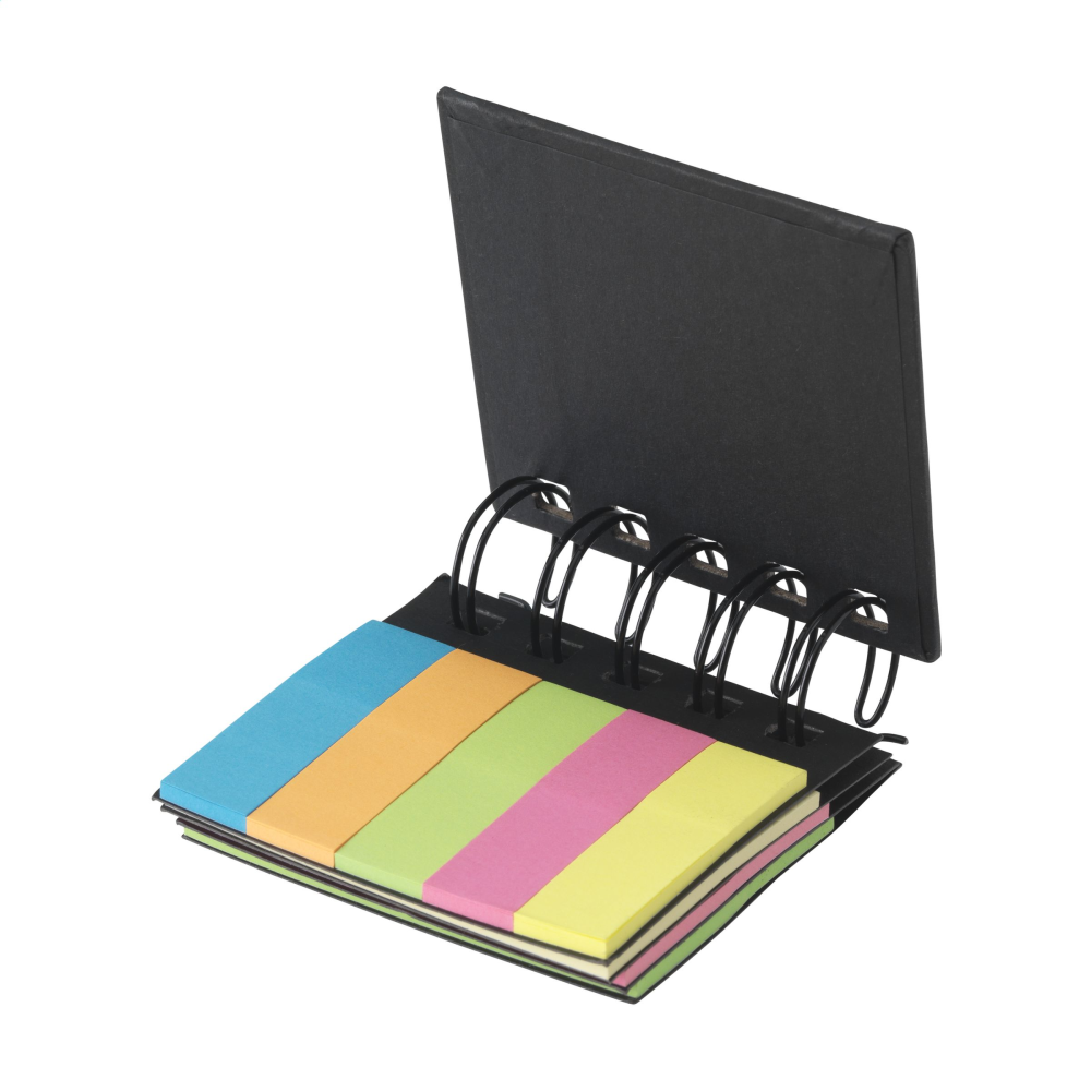 A block of sticky notes and markers with a recycled cardboard cover - Elmsted
