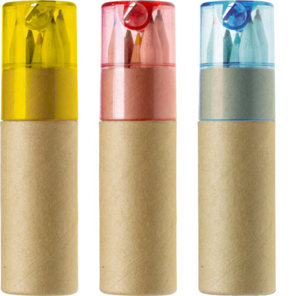 Set of colored pencils with built-in sharpener - Hever