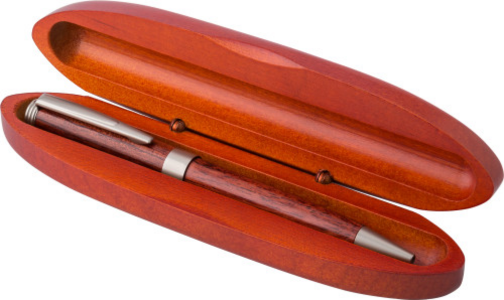 Rosewood Metal Ballpen in Pen Case - Lowestoft