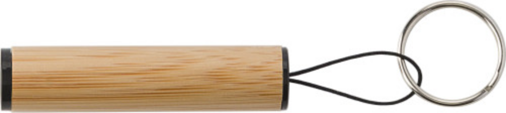 Mini torche en bambou avec porte-clés
