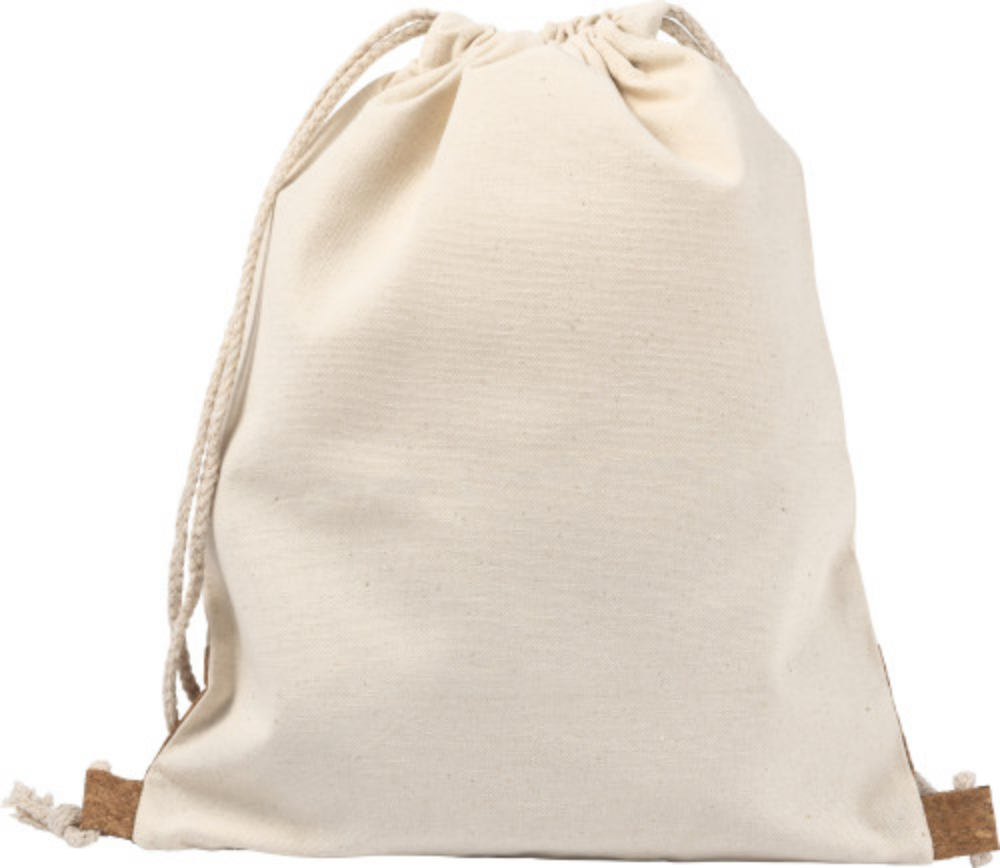Cotton Drawstring Backpack with Cork Fabric - Oakthorpe