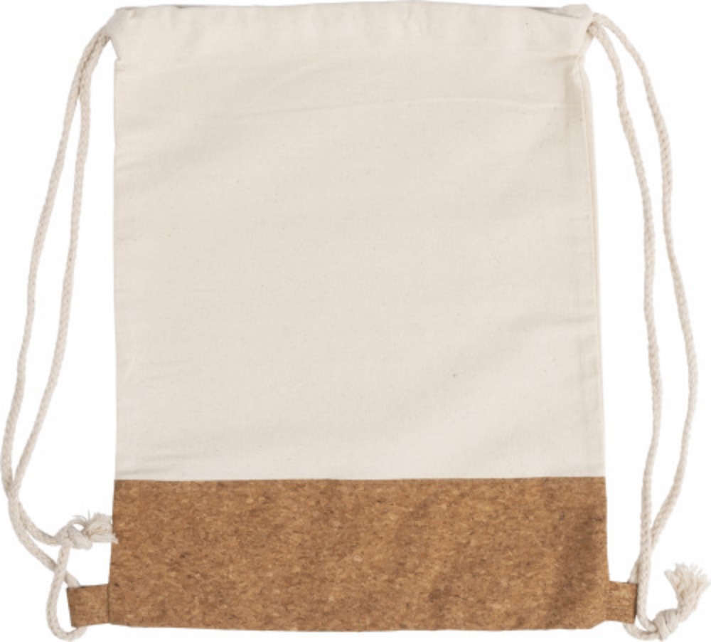 Cotton Drawstring Backpack with Cork Fabric - Oakthorpe