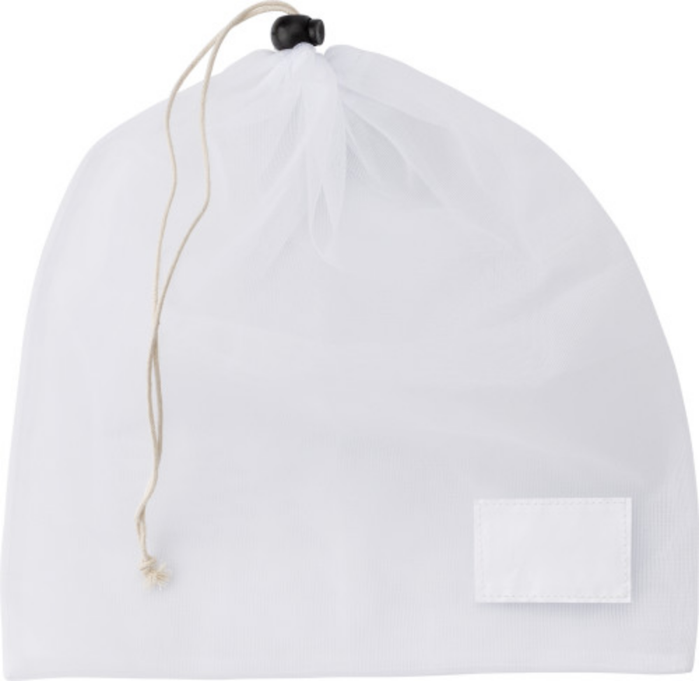 Mesh Drawstring Bag made of Recycled Polyethylene Terephthalate (RPET) with Kraft Paper Sleeve - Penryn