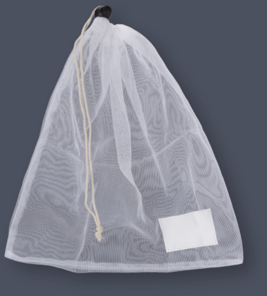 Mesh Drawstring Bag made of Recycled Polyethylene Terephthalate (RPET) with Kraft Paper Sleeve - Penryn