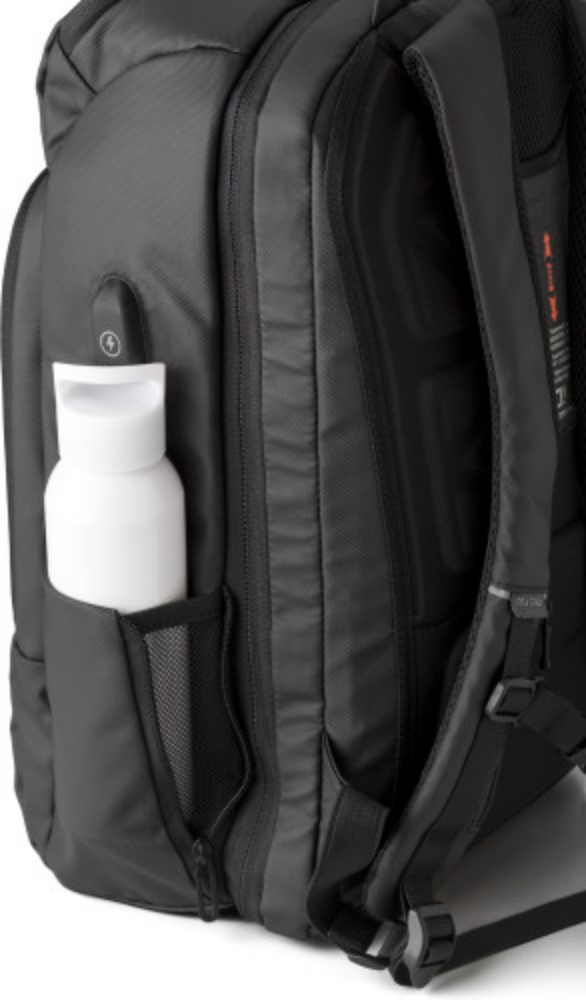 An insulated backpack made of polyurethane featuring a USB port and a laptop compartment - Mount Pleasant