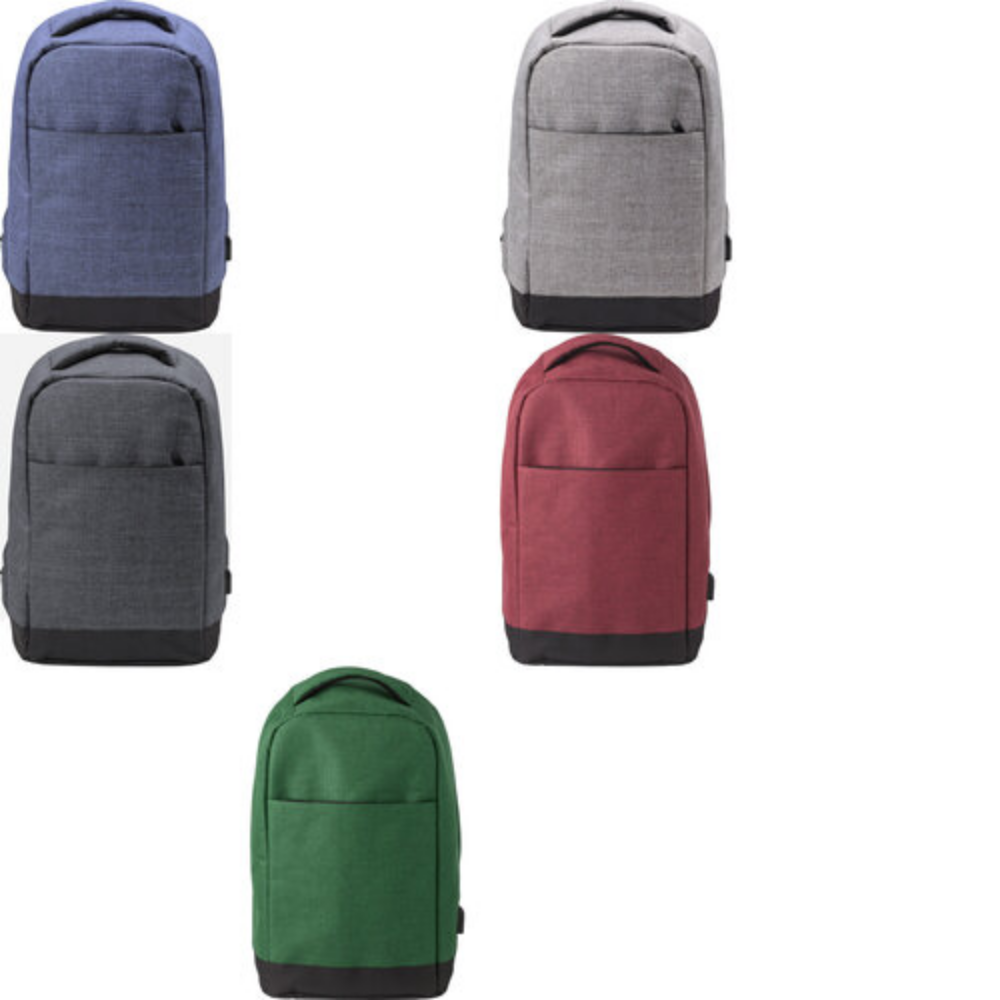 Anti-Theft Polyester Backpack with USB Port - Toxteth