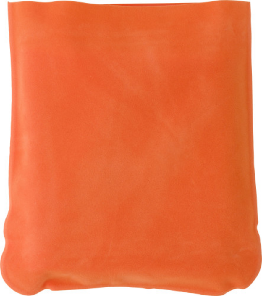 An inflatable velour travel pillow that comes in a pouch - Allerton Mauleverer