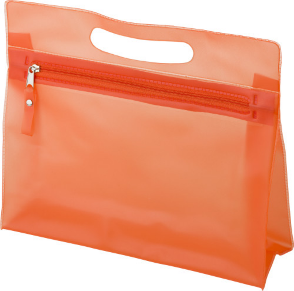 PVC Frosted Toilet Bag with Integrated Handle and Zipper - West Lulworth