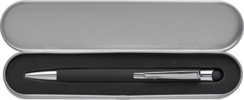 Aluminium Ballpen with Rubber Coating and Capacitive Screen Tip - Hampstead
